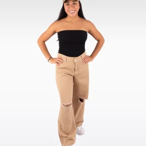 PANTALÓN WIDE LEG  BOLSILLOS ANDINOS - BEIGE (MUJER)