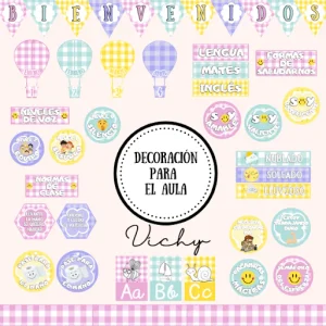 Decoración para el Aula Completa Vichy | Ladycraft