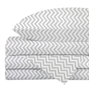 Juego de Sábanas para Mini Colecho (50x90) - Chevron Gris