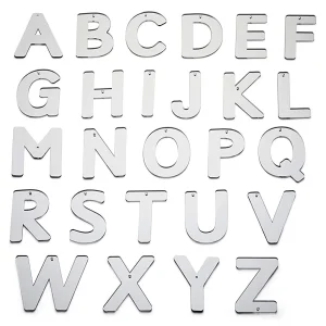 Letras abecedario MAYÚSCULAS de espejo acrílicas (26) 7 CM Tickit
