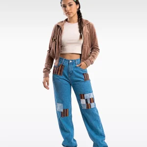 PANTALÓN PARCHES - MARRÓN (MUJER)