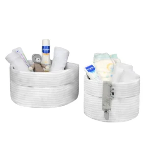 Set de Cestas Organizadoras Unisex - Rayitas Grises