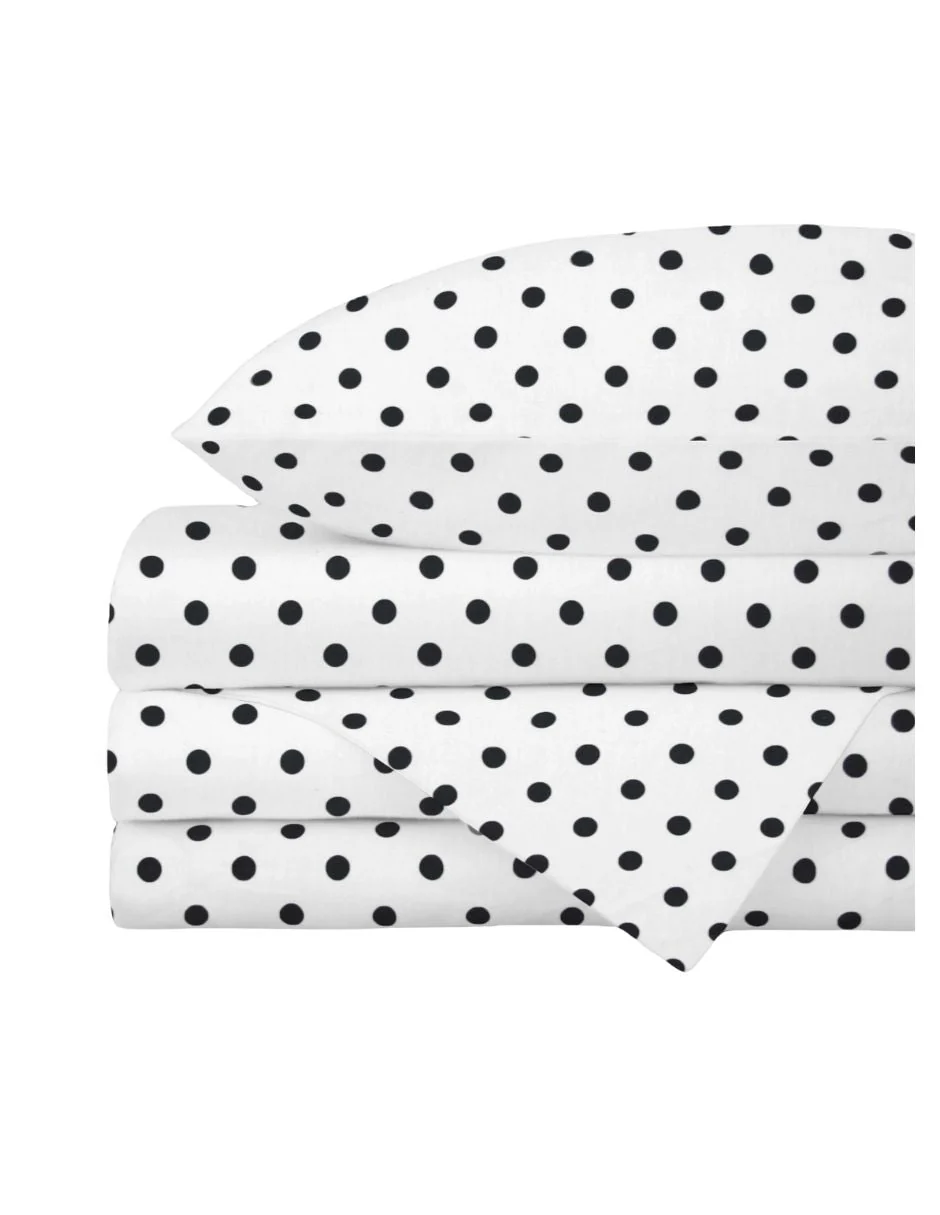 Juego de Sábanas de 3 Piezas para Cuna Dots Blanco