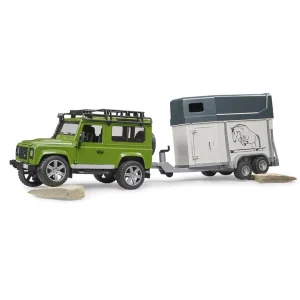 Land Rover Defender con remolque para caballos BRU02592  Escala 1:16- BRUDER