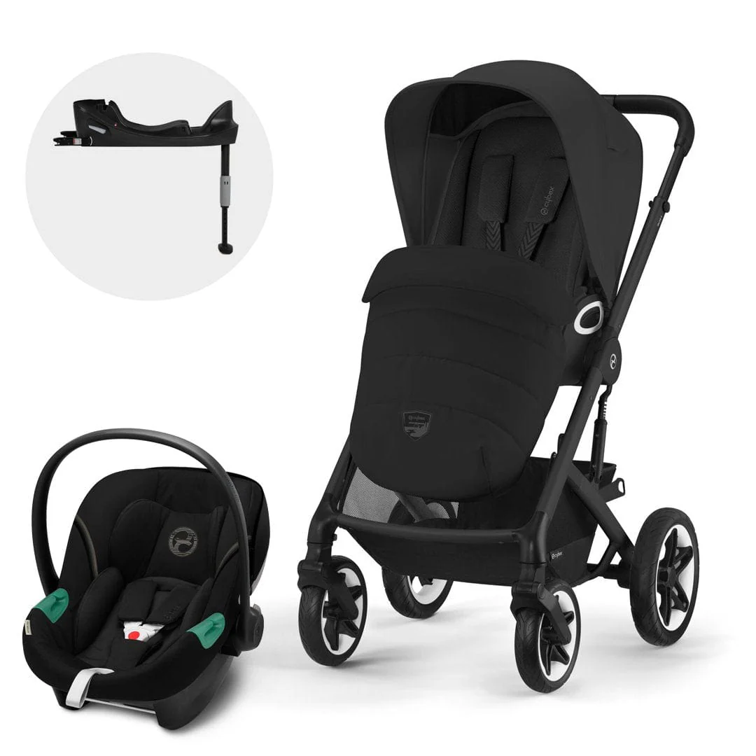 Travel system coche de paseo Talos S lux 2.0 BLK moon black + Aton S2 + Base