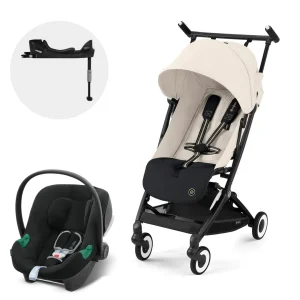 Travel System Coche Libelle Blk Canvas White + Aton B2 + Base