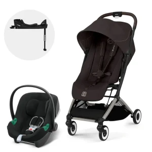 Travel System coche Orfeo TPE Chocolate Brown + Aton B2 + Base - Cybex