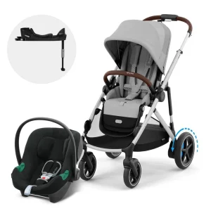 Travel System e-Gazelle S SLV Stone Grey + Aton B2 + Base - Cybex