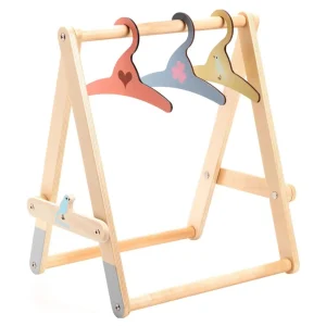 Colgador con ganchos de ropa para muñecas Pomea