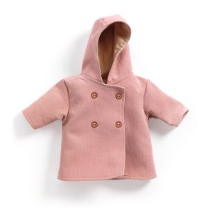 Abrigo rosa con capucha para muñecas Pomea de 30 a 32 cm - Djeco