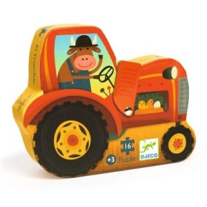 Puzzle Silueta El tractor 16 piezas - Djeco