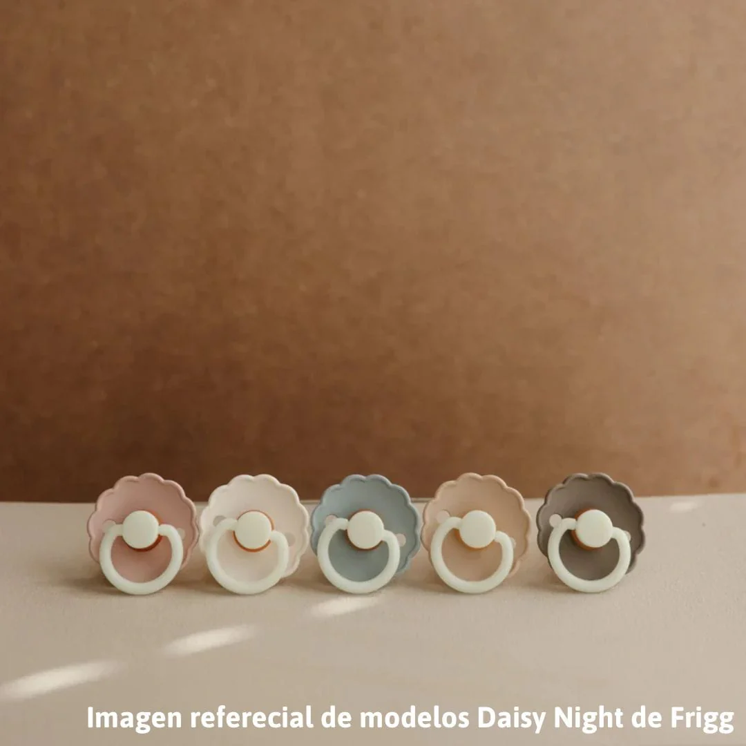 Chupete Redondo de Caucho Natural X1 Daisy Talla 2 Croissant Glow Night - Frigg - Imagen 4