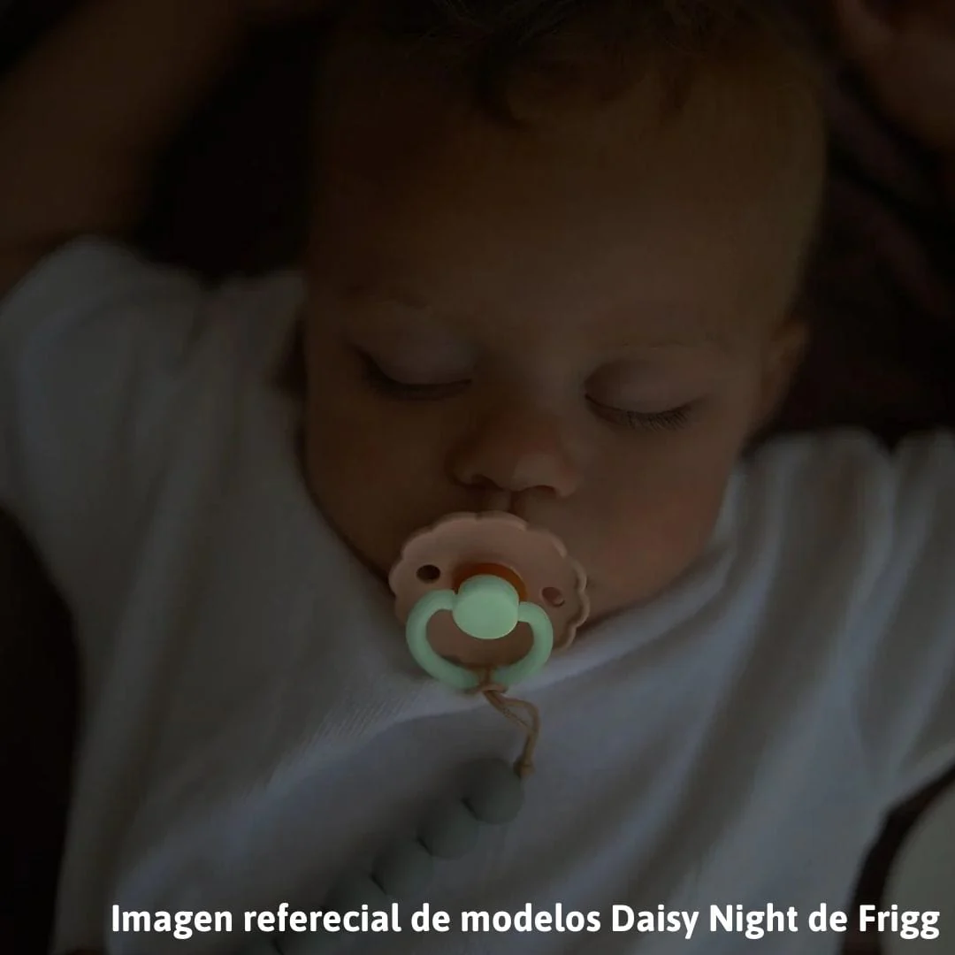 Chupete Redondo de Caucho Natural X1 Daisy Talla 2 Croissant Glow Night - Frigg - Imagen 3