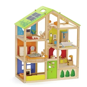 Gran casa de muñecas de madera con muebles - Hape