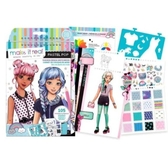 Cuaderno de Bocetos Diseño de Moda Pastel Pop - Imagen 2