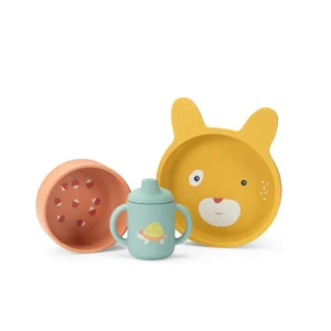 Set vajilla silicona Trois Petits Lapins - Moulin Roty