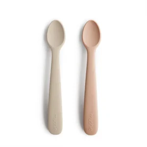 2 Cucharas de alimentación de silicona /blush/shifting sand - Mushie