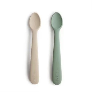2 Cucharas de alimentación de silicona /cambridge Blue/Shifting Sand - Mushie