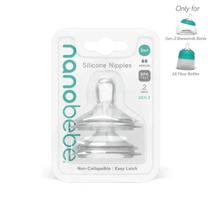 Pack de 2 Tetinas de Silicona 3AV Flujo Medio GEN2 - Nanobebe