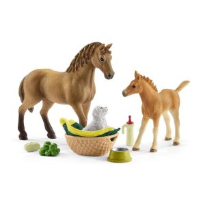 Set de cuidado de crías de Caballo Sarah coleccionable Horse Club - Schleich