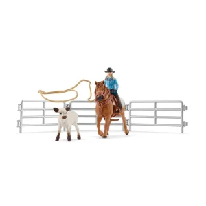 Vaquera con lazo de captura coleccionable Farm World - Schleich