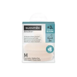 Pack 2 Tetinas para Lactancia Anticólico de Silicona Flujo M color claro - Suavinex